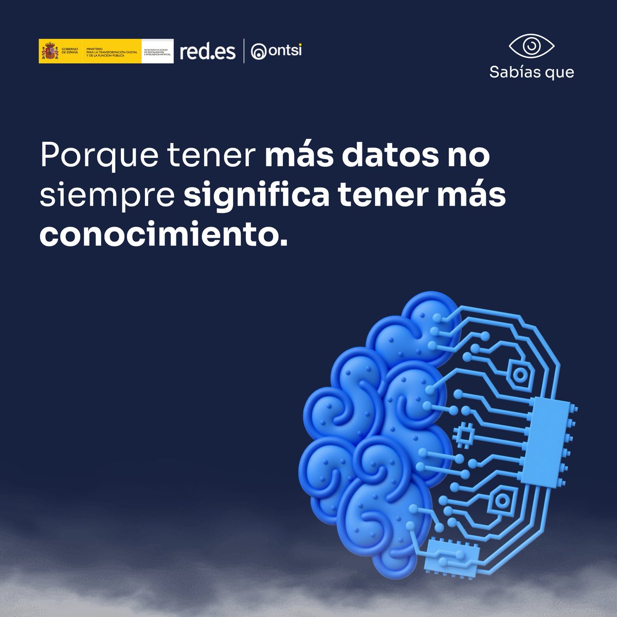 Ontsi's tweet photo. 🌫️¿Sabes qué es la niebla de datos?

📊Generamos millones de datos al día, pero más información no siempre significa más conocimiento

⬇️Descúbrelo todo aquí https://t.co/uUt26C0Jhf