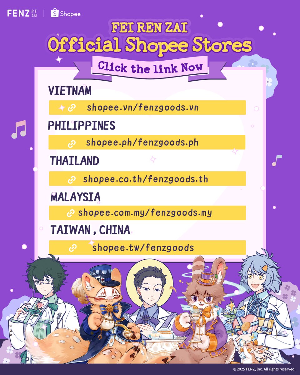 feirenzai_OS's tweet photo. 🎉 𝐖𝐄’𝐑𝐄 𝐋𝐈𝐕𝐄 𝐈𝐍 𝐕𝐈𝐄𝐓𝐍𝐀𝐌 𝐓𝐎𝐍𝐈𝐆𝐇𝐓! 🇻🇳✨
Our Shopee Vietnam store is officially launching tonight, with lots of launch treats waiting for you! 💛

🎁 LUCKY DRAW
Every order has a chance to win a signed sketch or autograph by FEI REN ZAI, Comic Creator, Air! ✍️✨

🎀 GIFT WITH PURCHASE
Shop selected items from our latest product series and receive special gifts while supplies last.

🔥 10% OFF SELECTED ITEMS
A wide range of new arrivals and classic favorites are now 10% OFF during the launch period.

💖 FOLLOW & SAVE
Follow our Shopee store and enjoy a special follower reward.

🎫 NEW CUSTOMER VOUCHER
First time shopping with us? Don’t forget to claim your new-customer voucher before checkout!

And to our fans in Malaysia · Thailand · Philippines · Taiwan, China — don’t forget to visit our Shopee stores in your region too! 🛍️💫
There are plenty of FEI REN ZAI goodies waiting for you. 💛
See you on Shopee! ✨
#FENZGOODS #分子谷子 #FEIRENZAI #非人哉 #Shopee #merch #goods