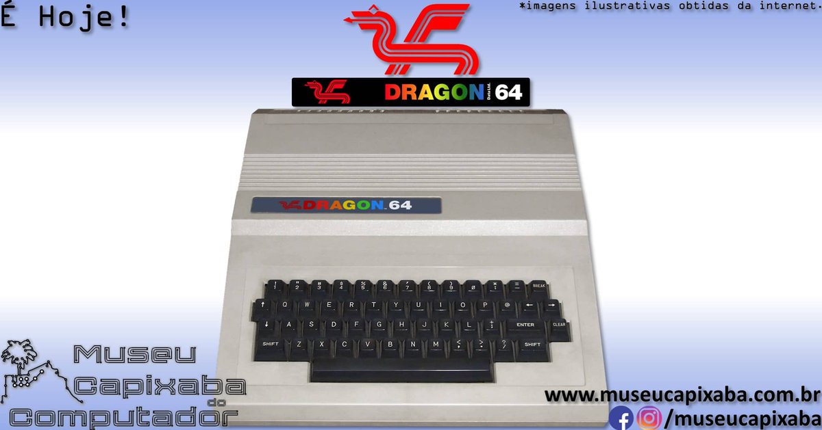 museucapixaba's tweet photo. É hoje! O microcomputador Dragon 64 de 1983.
+em https://t.co/NmSVFqjocF
#MuseuCapixaba #mcc #éhoje #museu #tecnologia #retro #geek #Dragon32 #Dragon64 #DragonDataLtd #TanoCorporation #TanoDragon #EurohardSA #Dragon200 #DragonMSX #CoCo #TRS80ColorComputer #TRS80 #MC6809E #OS9 https://t.co/QrUvxJTtLK
