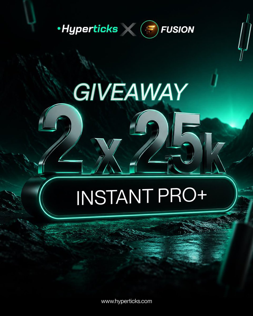 AR9020YT's tweet photo. First 199 comments only 💛 

2 × $25k Futures Instant Giveaway!
"Hyperticks"

Follow: @propfirmsfusion 
Use code: FUSION
(Upto 50% off + 1 free accounts on payout)

(Winners instantly after 199 comments, using @grok) https://t.co/bGgwLYIrnL
