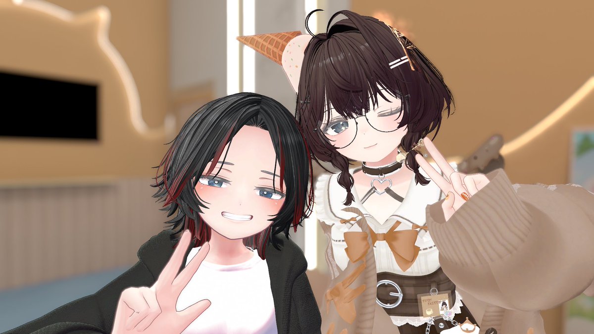 YukitsuGuuu's tweet photo. 初めましてだったモンラテさん、前回来たときが入店１回目、今回が２回目の接客のグラディさん、一番お話しているメリィさん、みんなありがとうございました！
またお話ししたいし、まだあったことのないアイスさんとも会ってみたいですー
甚平、間に合わせたかったなー
#FlavorLab_VRC https://t.co/s0BdG05rf4