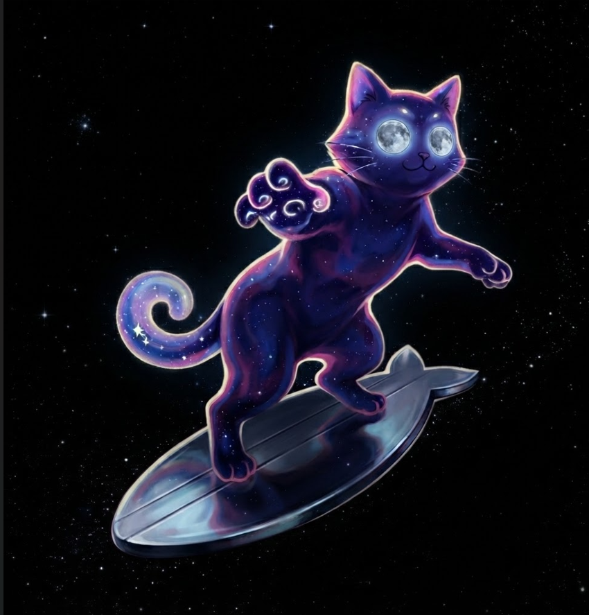 Kdclutchn's tweet photo. surfing in spcae. $MOON https://t.co/2qHewThGXt