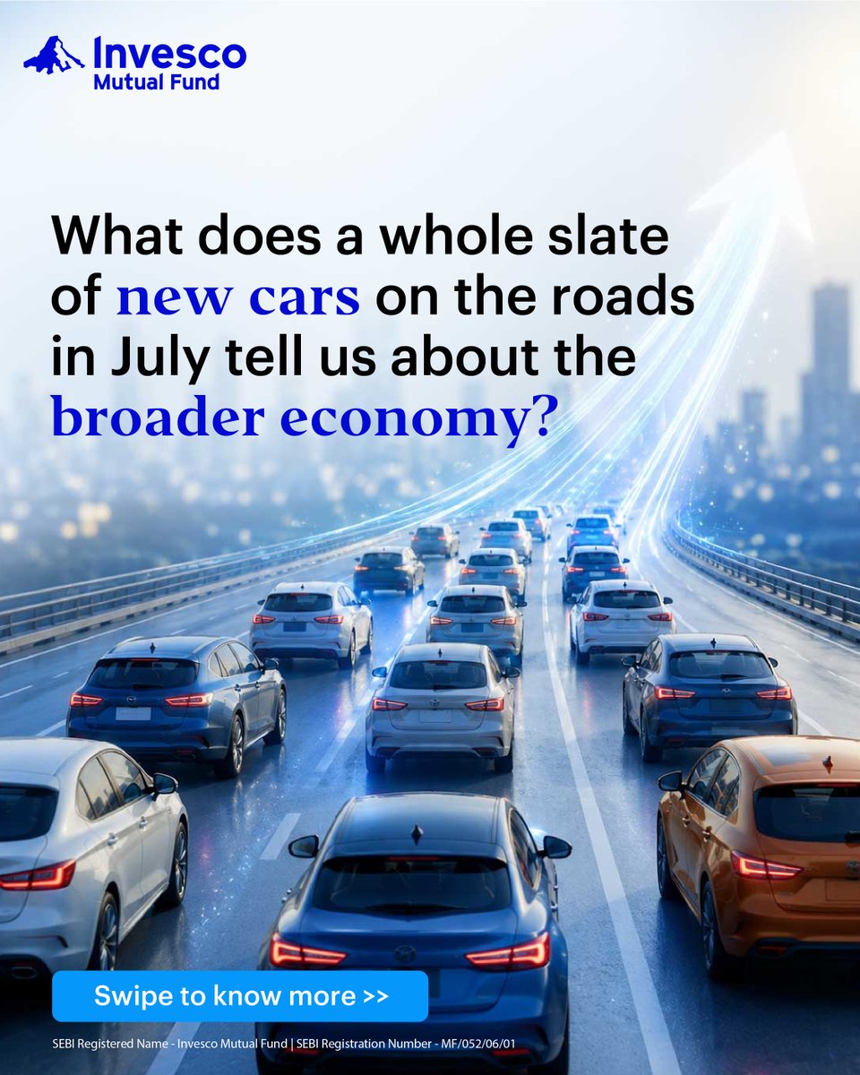 invescoindia's tweet photo. The economy isn't measured only by market movements.  

Sometimes, everyday decisions like buying a car, bike, or commercial vehicle can provide valuable insights into consumer confidence and economic activity.   

Understanding these signals can offer a broader perspective on what's happening beyond the headlines.   

Swipe through to learn more.  

#MarketInsights #InvestorEducation #FinancialLiteracy #InvescoMutualFund #InvescoIndia