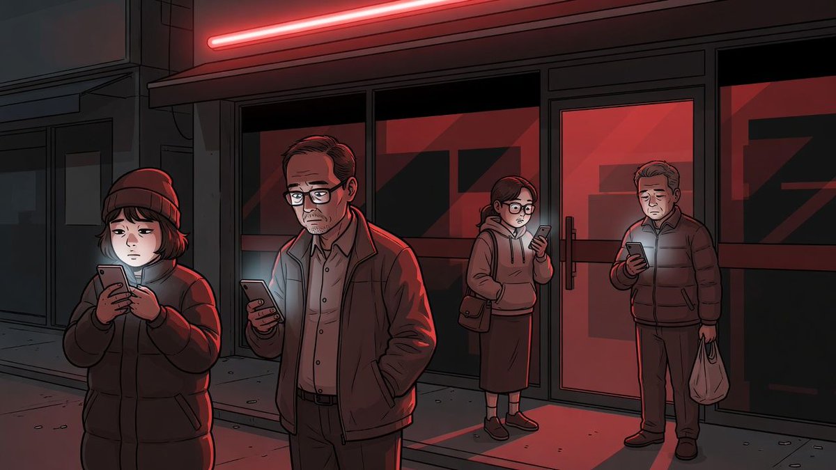 ActuallyKorea's tweet photo. You do not wait in line.
You wait in a number.

A thread on 웨이팅 — the restaurant queue that left the sidewalk and became a social contract. https://t.co/gIaGkWOquZ