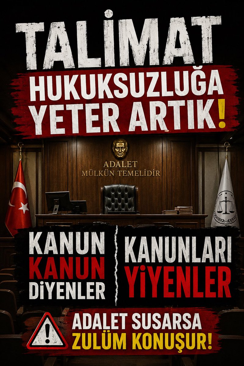Zeynddndlg's tweet photo. @fhengellenemez ORTADA NE SUÇLU VAR ,NE DE SUÇLUYU ÖVME 

HUKUK ALGIYLA İŞLEMEZ!
TALİMAT HUKUĞUN ÖNÜNE GEÇİRİLEMEZ!
DELİLLER ORTAY KONSUN
İFTİRA VE  ALGIYA YETER ARTIK!!!

SuçluyuDeğil HaklıyıÖvme
AdaletBekleyişine EvHapsi
#MuşAdliyesi
@adalet_bakanlik https://t.co/lQiPLzJvw0