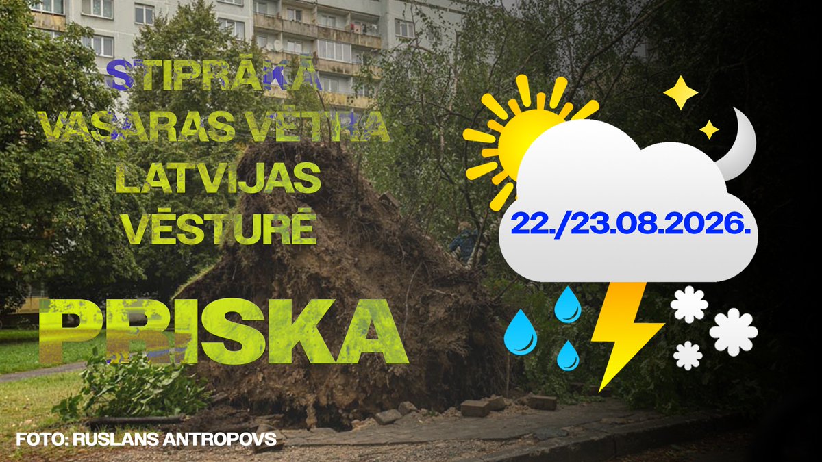MeteoLatvia's tweet photo. Sveiciens, visiem!
Esmu atpakaļ Jelgavā. Vētras laikā tiešraidi nevarēju nodrošināt, taču šo piektdien (28.08.), pl. 18.00 savā YouTube tiešraidē veikšu situācijas analīzi no sinoptiskā skatupunkta un atbildēšu uz jautājumiem: https://t.co/vA8fhtBVAl https://t.co/SXqrRiGd2S