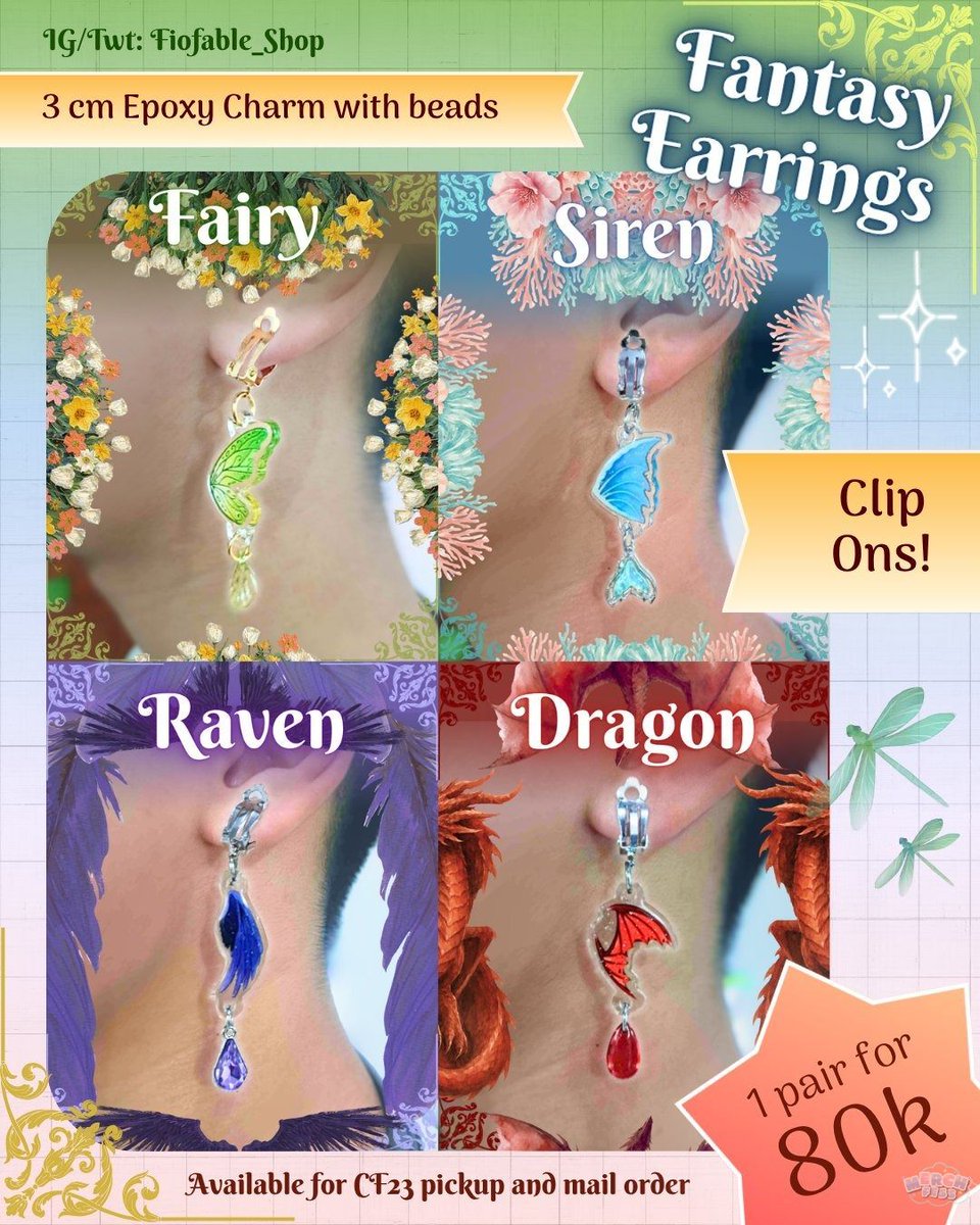 merch_fesss's tweet photo. *icheck *pamermrc yang chain pin fantasi kemarin idenya bakal dijadiin anting/earring juga ✨✨ bisa request clip on atau tusuk! Fairycore mermaid goth girlies (gender neutral) hayu kesini ^^ siapa yang mau ditag di link PO? 👀 https://t.co/OxWGyFjZHV