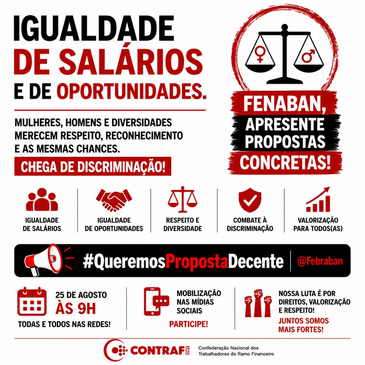 seebparanavai's tweet photo. Nesta terça-feira, 25 de agosto, às 9h, a categoria bancária ocupa as redes para cobrar propostas concretas da Fenaban. Nossa luta é por emprego, saúde, condições dignas e remuneração justa. @Febraban #QueremosPropostaDecente https://t.co/uTwHwCncts