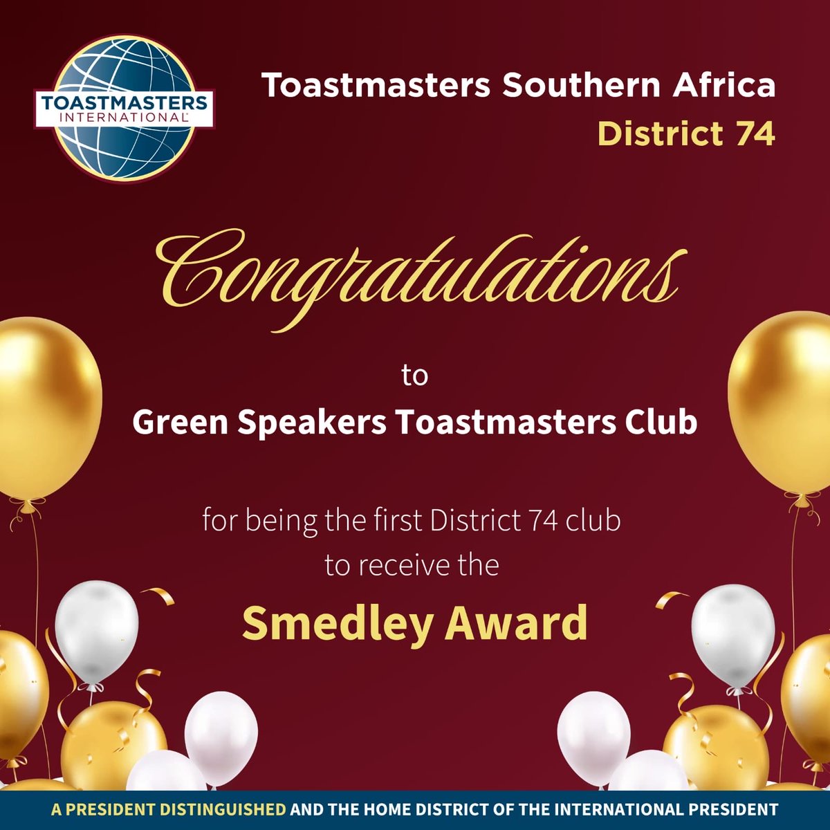 TMI74's tweet photo. 🏆🔥 SMEDLEY CAMPAIGN UPDATE! 🔥

💚 GREEN SPEAKERS TOASTMASTERS CLUB BREAKS THE ICE — AGAIN!

Congratulations to Green Speakers Toastmasters Club — the FIRST District 74 club to earn the Smedley Award! 🎉

They added an impressive 7 PAID MEMBERS during the campaign period! https://t.co/WGJW4IN2Ra
