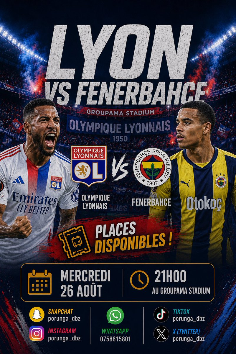 Porunga_Dbz's tweet photo. Lyon vs Fenerbahce
Plusieurs places disponibles
Contactez moi en DM
#OlympiqueLyonnais #Lyon #OL #BadGones #Gones #Fenerbahçe #OLFenerbahçe https://t.co/zyEBMSU1xx