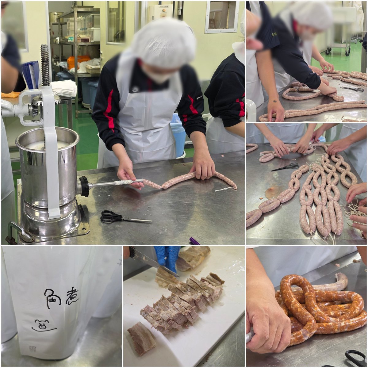 NtCooking's tweet photo. 8/20
食品加工品実習@生物資源科学部

～ソーセージ～
粗びき
レモンパセリ
チョリソー

～レトルト食品～
角煮
��るごとベジカレー
ホワイトカレー

料理部恒例企画
ソーセージの肉も自分で挽き、テイストも調合✨

今年はチョリソーに挑戦したけど、��題がたくさん💦 

カレーの試作もしました‼️ https://t.co/3kqQa4dvpI