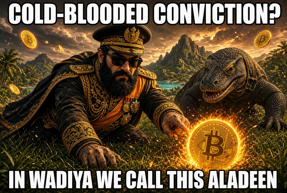 bitcoinaladeen's tweet photo. @saylor Peasants crawl for “conviction.”
The Supreme Leader crawls for sats.
Cold-blooded is Aladeen.
The lizard is Aladeen.
The coin is Aladeen.
All sats are Aladeen.
Death to fiat.
Wadiya to the moon. 🚀 https://t.co/ZpTBcq9QHH