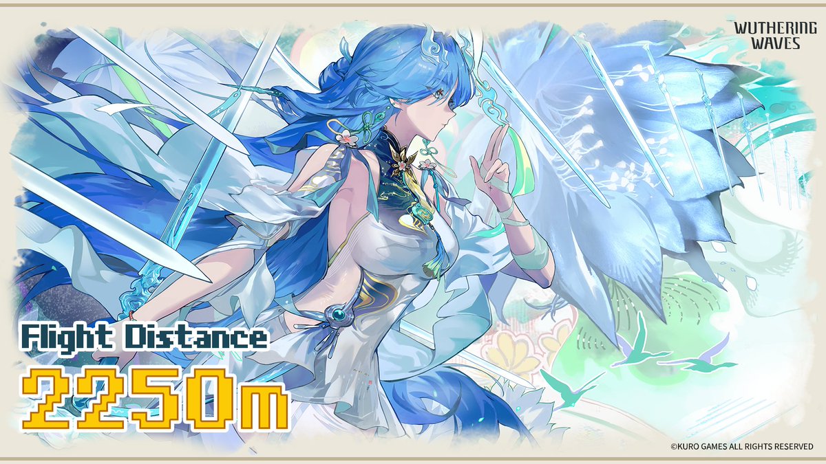 addie120's tweet photo. Join Qingxiao on a journey to master Sword Flight! My current record is 2250m—join the event and challenge yourself. 

Share your results to participate in a raffle event with incredible prizes!  

https://t.co/cThRD9B5ny 

#WutheringWaves #WayToSwordTranscendent #Qingxiao https://t.co/SEtGGPuWar