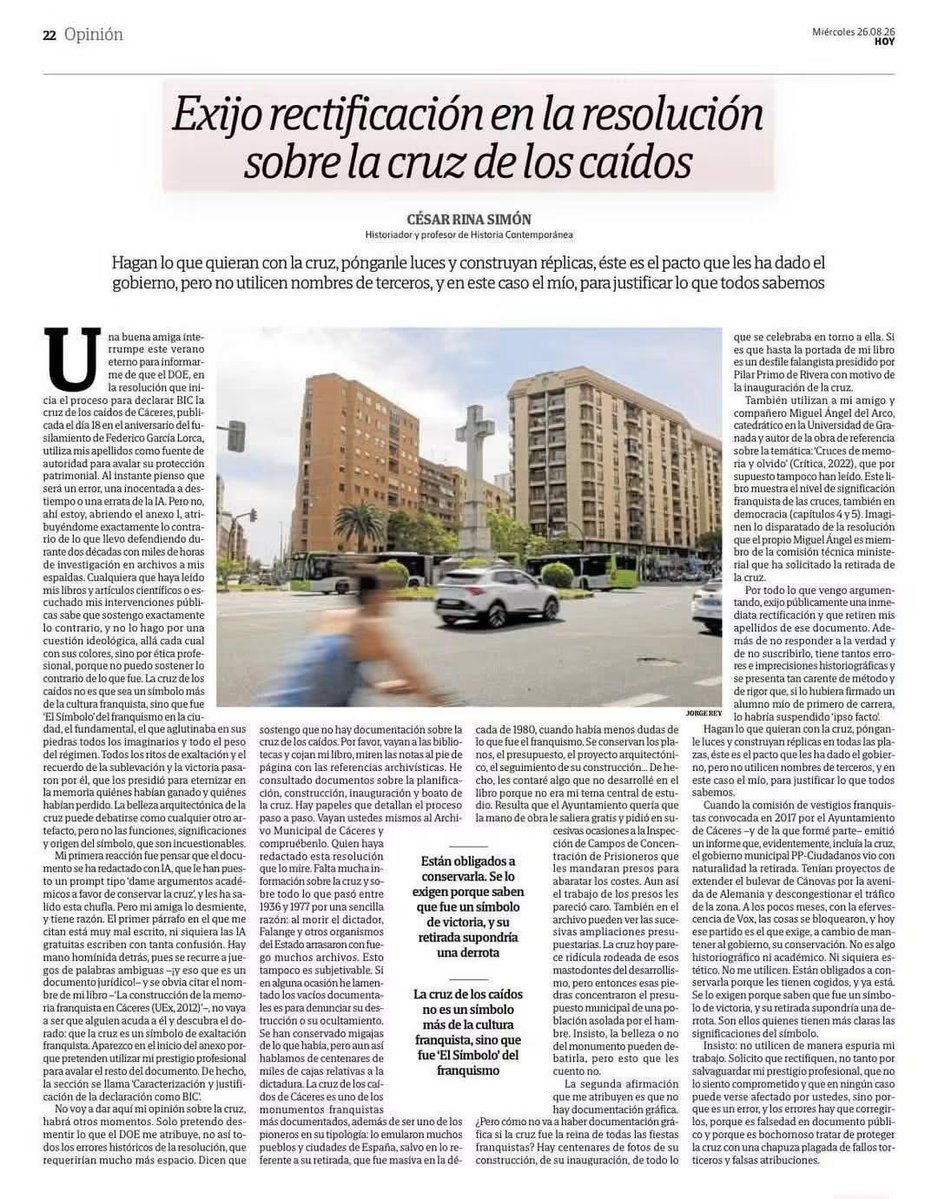BarrigaGarc2's tweet photo. Esto de César Rina es de lectura obligatoria y muestra muy bien la vergüenza de gobierno que tenemos ahora mismo en Extremadura: https://t.co/VQh8ywlbu3