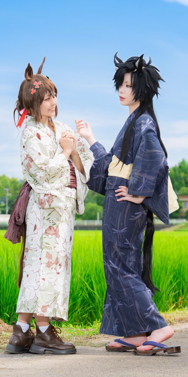 C2H6OS's tweet photo. ⚠︎コスプレ/Cosplay⚠︎ 
ウマ娘/umamusume
⚠︎︎浴衣捏造

      『       夏空で  きみと       』

📸ふみすみ さん（@fumifumi_24_ ）
#えざき舎
#umamusumeCosplay https://t.co/uafTwzvNlu