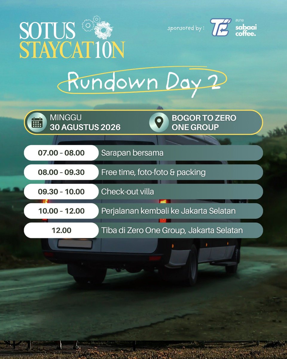 perayactivityID's tweet photo. We may not be celebrating 10 Years of SOTUS in Thailand, but we’ll celebrate our own way! ❤️⚙️

A little staycation trip, watching the concert live stream together, and making new memories along the way ✨

Here’s our trip rundown—see you in 3 days! 🫶🏻

#SotusSTAYCAT10N https://t.co/gzVUQL9SfD