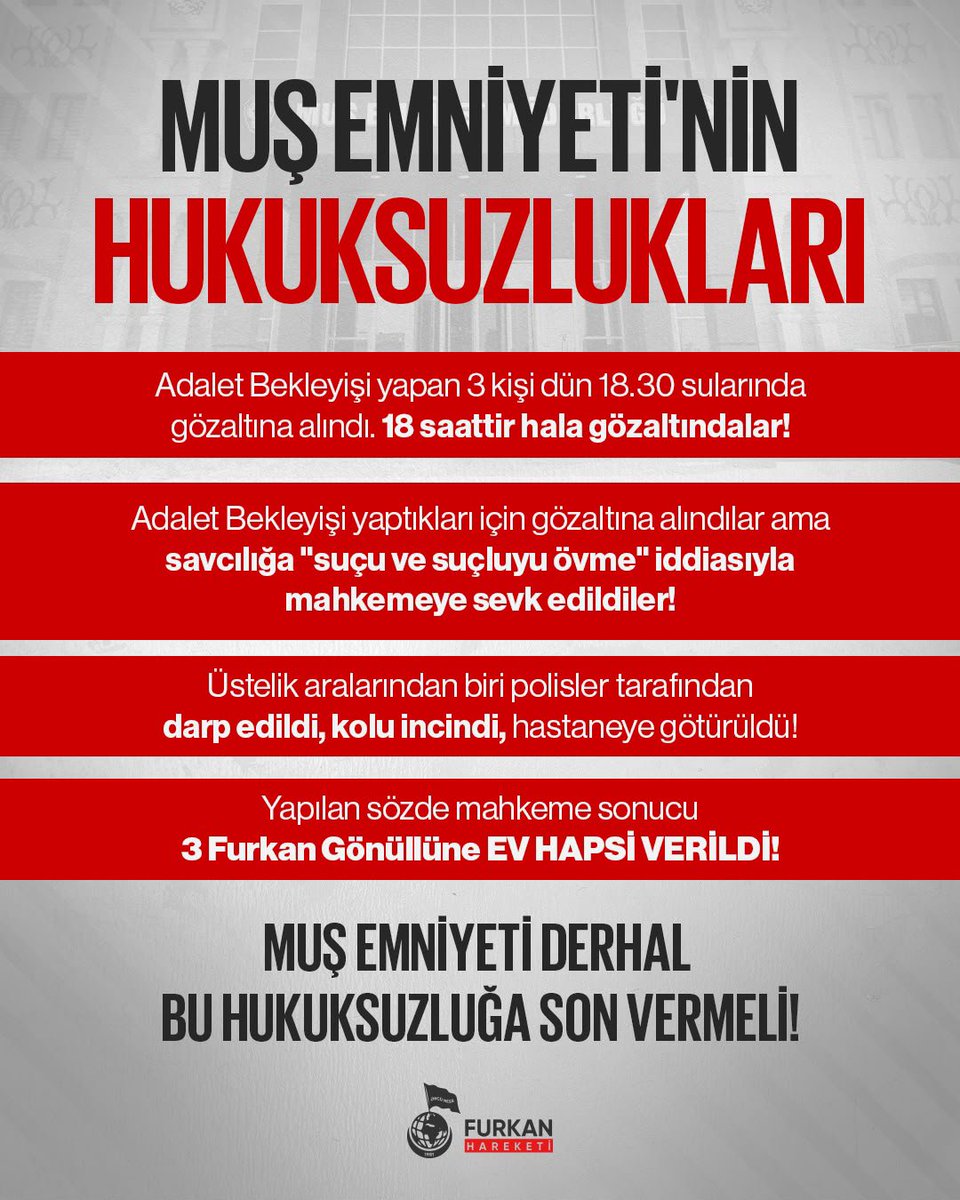 global232301's tweet photo. SuçluyuDeğil HaklıyıÖvme
AdaletBekleyişine EvHapsi
#MuşAdliyesi
@adalet_bakanlik https://t.co/Xqcabef2XF