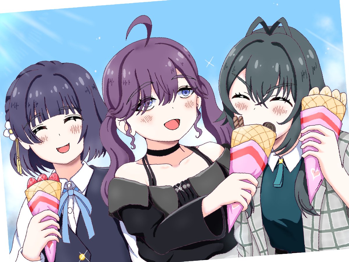Lurinet_R's tweet photo. みんなでクレープを食べるSyngUp！

時系列：和解後
＃学マスFA https://t.co/S2Yh8lC1Qz