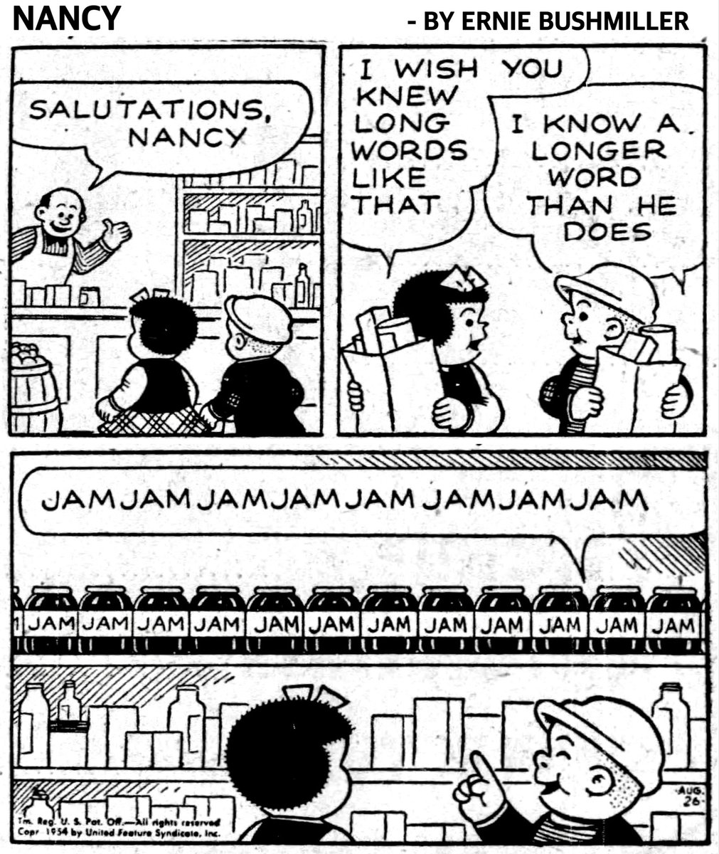 JohnnyCallicutt's tweet photo. Nancy By Ernie Bushmiller 
August 26,1954 https://t.co/29zDJX6P1n