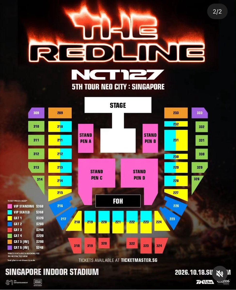 chkr_1's tweet photo. [WTS/LFB] NCT 127 Redline in Singapore Standing Concert Tickets SG
Want to sell 
1x VIP Pen C 6x $600 sgd
1x VIP Pen D 11x $400 sgd
can stand really close to stage!

pls DM if interested!
#NCT127�� #THE_REDLINE #NCT127inSG #HAECHAN #해찬 #ヘチャン #JOHNNY #TAEYONG #YUTA https://t.co/3KYUOP9FZz