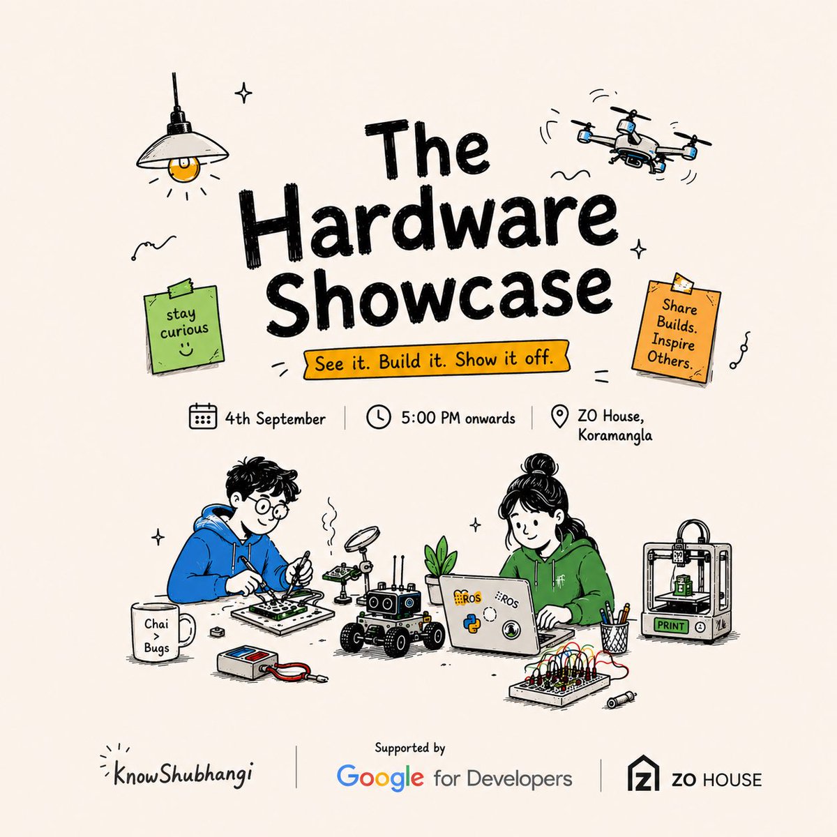 knowShubhangi's tweet photo. Three events. Three rooms. One packed week in Bangalore! 🚀

Edge AI • Physical AI • Robotics • Neurodivergent hackathon

1.  AI Everywhere: Edge, Cloud & Humans Qualcomm AI Hub + Gemma, on-device AI, PyTorch, LiDAR 📅 2 Sept 7PM → https://t.co/jflcj5eszz

2.  Hardware Club: Robotics & Physical AI Showcase Demo robots, drones, edge boards & prototypes 📅 4 Sept 4PM → https://t.co/6YtluOYPLo

3.  Claude Workshop: ADHD Hacks Build tools for ADHD brains, by ADHD brains 📅 6 Sept 9AM → https://t.co/JxVJcG9p75

600+ on waitlists. See you soon!

#EdgeAI #PhysicalAI #Robotics #ADHD #Bangalore #BengaluruTechWeek @blrtechweek