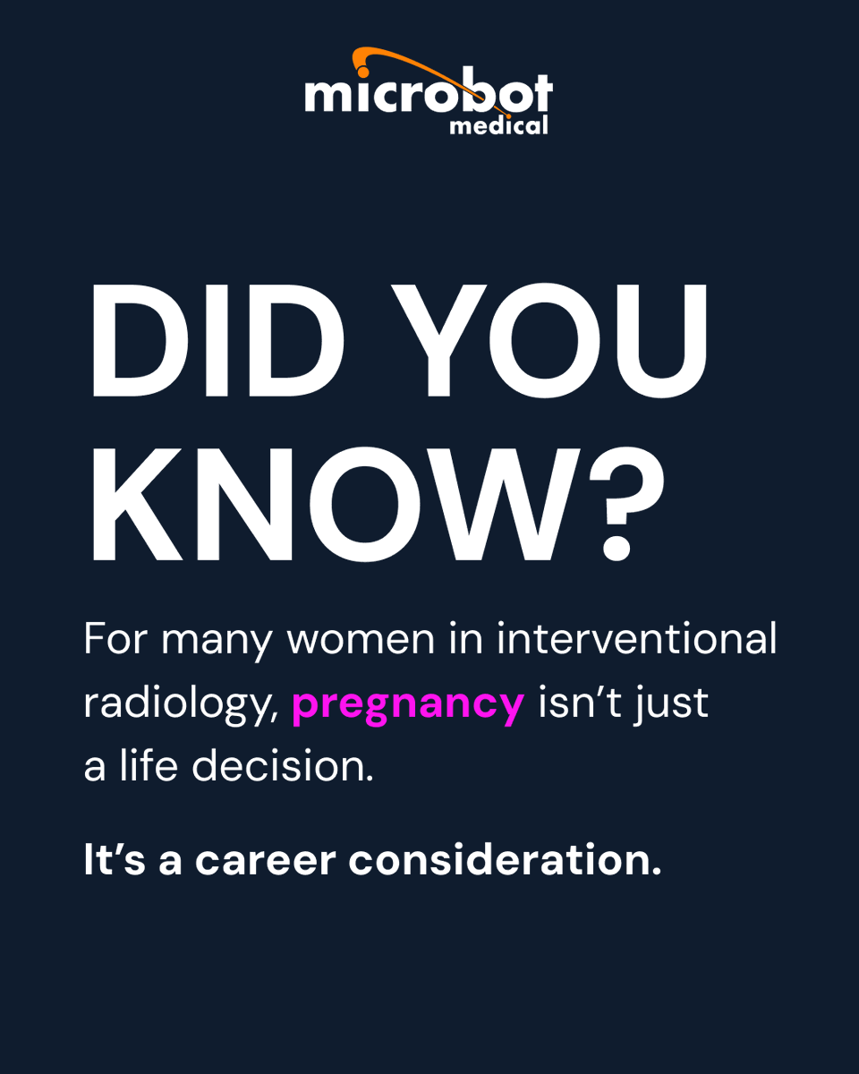MicrobotMedical's tweet photo. (Post 1/2) For many women in interventional radiology, pregnancy isn’t just a life decision. It’s a career consideration.

Learn more at https://t.co/ySUL997Qvd. https://t.co/zfFlAruMrU