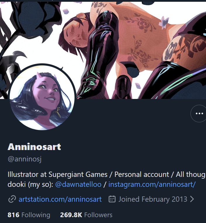 QT0ri's tweet photo. Im seeing alot of you repost and follow this reposter on the left and I want to warn you all that its an imposter. The person on the right is the real artist, whereas this scum on the left is reposting Anninos' work to advertise a scam link. 

STOP REPOSTING THE SCAMMER https://t.co/ZXqhrDmgQ3