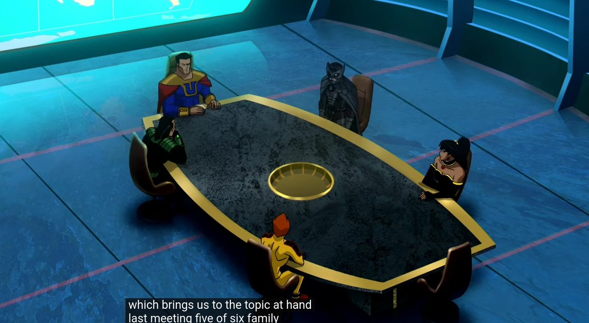 TohDyna's tweet photo. She casually suggests settling a leadership dispute with Power Ring by arm wrestling. Nobody seems particularly shocked; Ultraman simply shuts it down and moves the meeting along. It feels less like a threat and more like everyone already knows exactly what kind of woman she is. https://t.co/oMbaHCR9Xe