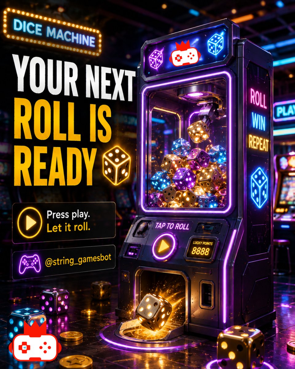 StringGames_'s tweet photo. 🎲 YOUR NEXT ROLL IS READY
The machine is loaded.
The dice is waiting.
▶️ Press play.
🎲 Let it roll.
🔥 See where the next roll takes you.
🎮 Play now 👉 https://t.co/nVPUnp41fv
#DiceGame #StringGames #IDLEGaming #PlayAndEarn https://t.co/uzkhvXo9S0