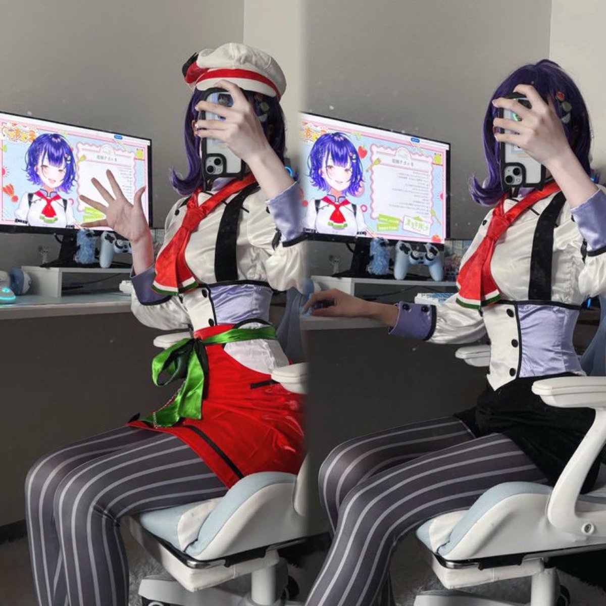 me0920_'s tweet photo. cos. 帽子エプロンの有無で雰囲気変わるの好き🥗⟡₊ ⊹ https://t.co/3XOWlFAv4j
