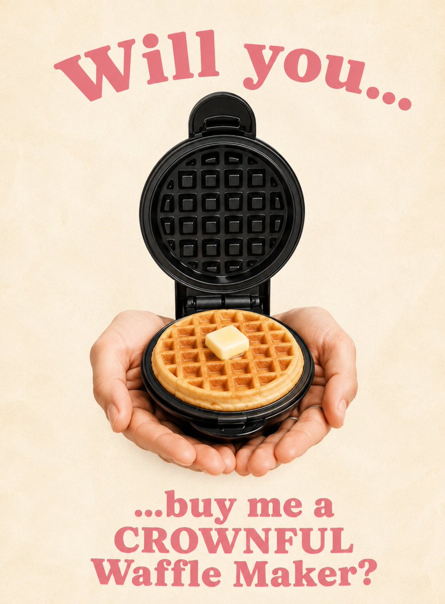 CrownfulUS's tweet photo. Forget flowers... ๐
Will you buy me a CROWNFUL Waffle Maker instead? ๐ง๐
Because nothing says "I care" like homemade waffles whenever the craving hits.
โจ Shop now and make every morning golden. https://t.co/DiFo3rLuFX
#Crownful #WaffleMaker #BreakfastGoals #BrunchAtHome https://t.co/zB8rmkKhAN