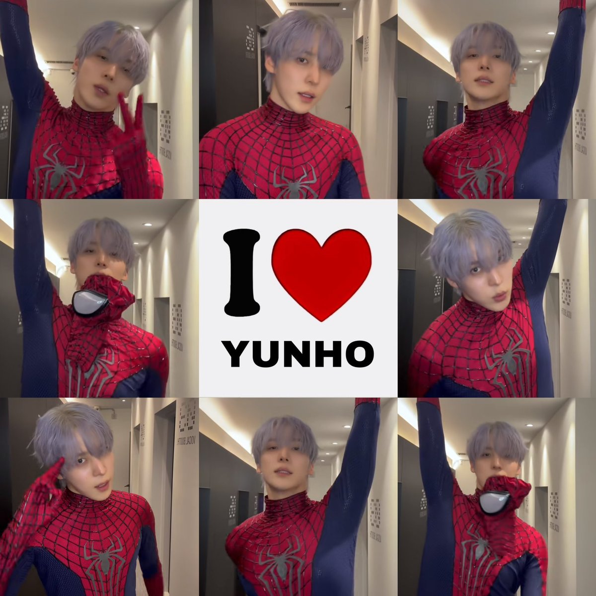 yungisholic's tweet photo. the one and only spiderman #yunho https://t.co/qmwjW5LxlV