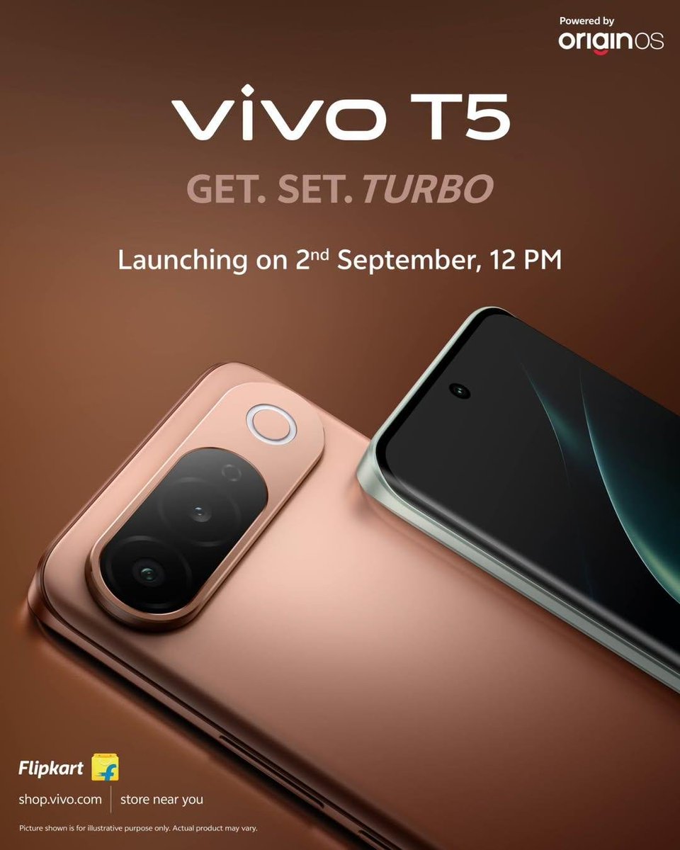 itsAmartech's tweet photo. Vivo T5 5G Processor Officially Confirmed! ⚡📱
🌐 Latest Tech News & Gadget Updates:
👉 https://t.co/5XKpXulkBh
Key Highlight:
➔ Powered by MediaTek Dimensity 7500 Turbo (Made for AI)
#vivoT5 #vivoSeriesT #GetSetTurbo #Vivo #TechNews #Mobiles #Gadgets #ItsAmarTech https://t.co/ENrY53PvP1