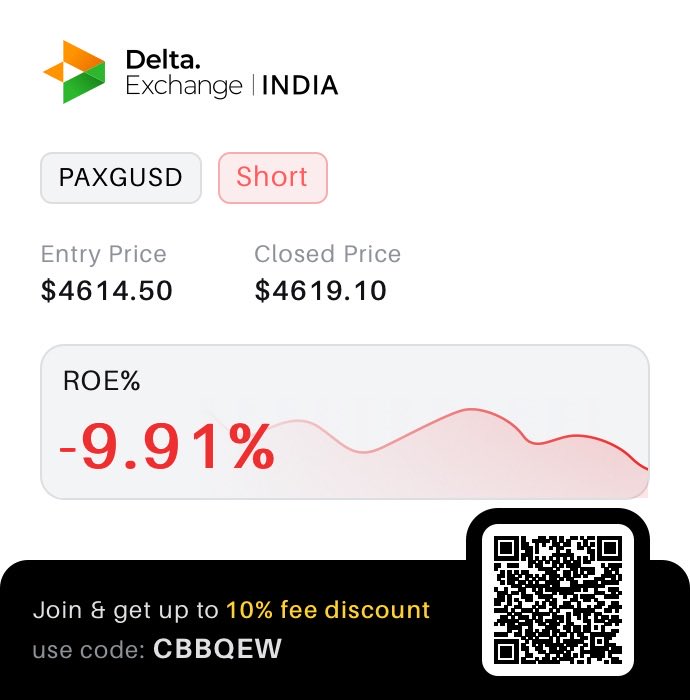 chartist_trader's tweet photo. Final results from my closed position. Come trade with me — scan the QR to join on @Delta_Exchange https://t.co/HB53wBqMBF https://t.co/IBettKYsbx