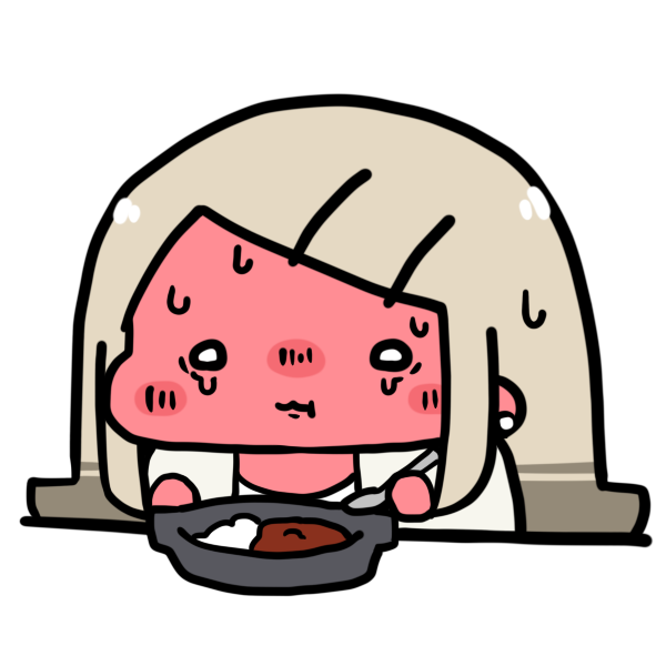 SAMEBAIKU's tweet photo. いいよ　って答えてくださってありがとうございます
激辛カレー食べる篠澤さんを
#odaibako_SAMEBAIKU https://t.co/YgkgpDZF41 https://t.co/oLNBZ6W50R
