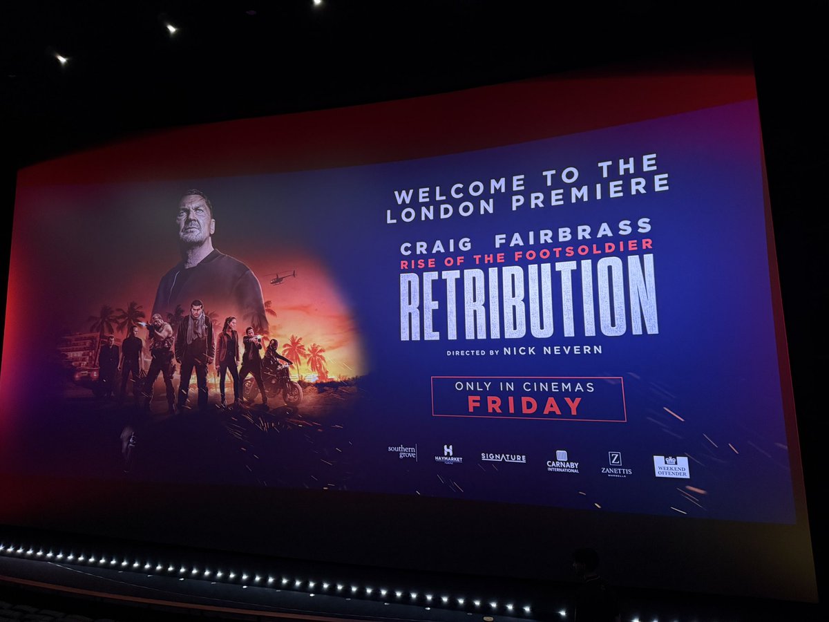 HarryLiming's tweet photo. Brillant night at the premiere of #FootsoldierRetribution 

Another cinematic masterpiece by @NickNevern &amp; Andy Loveday

Strong performances from all cast especially  the leading man himself @craigfairbrass who once again delivered another sensational performance ⭐️⭐️⭐️⭐️⭐️ https://t.co/wb7VlXxP6L