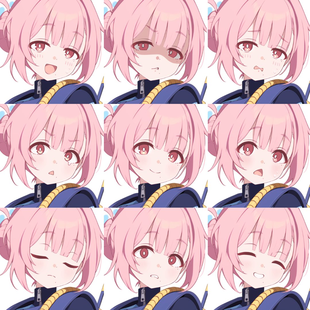 kudaizuna's tweet photo. Expression Sheet of the New JP Blue Archive Student, Kokoro! https://t.co/oMyw6eJktj
