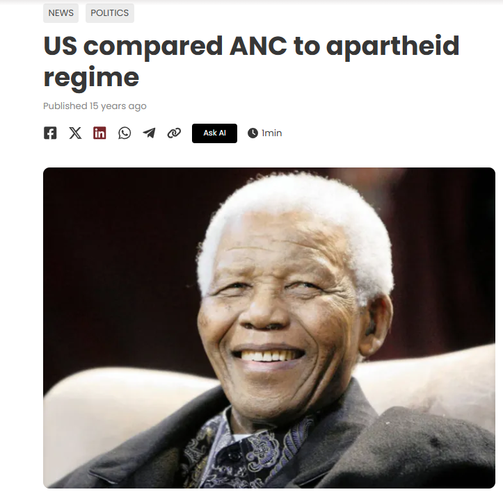 ConCaracal's tweet photo. Today I learned that, already in 2010, US government officials raised serious concerns over South Africa's ruling ANC slipping into anti-democratic practices reminiscent of the apartheid-regime. 

Further parallels identified were increased incidents of suppression of dissent, political violence and intimidation, and intense paranoia among ANC leadership.

This comes from a confidential diplomatic cable leaked by Wikileaks, dated January 8, 2010, titled: “Is the ANC as Democratic as it Claims?”