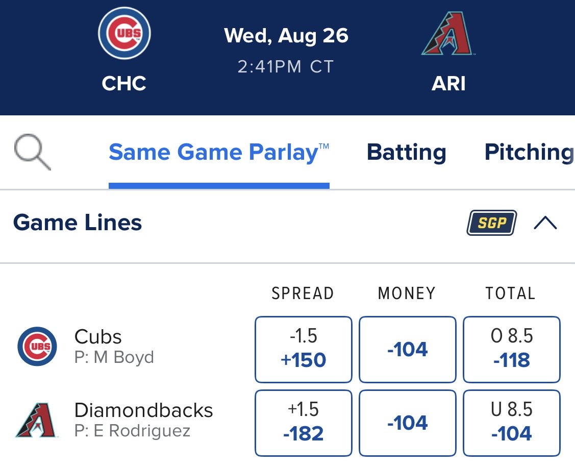nmack57's tweet photo. not much of an MLB bettor but props to @FDSportsbook for doing -104 picks on the ML

sure the limits are low tho https://t.co/mL1gLbzNxv