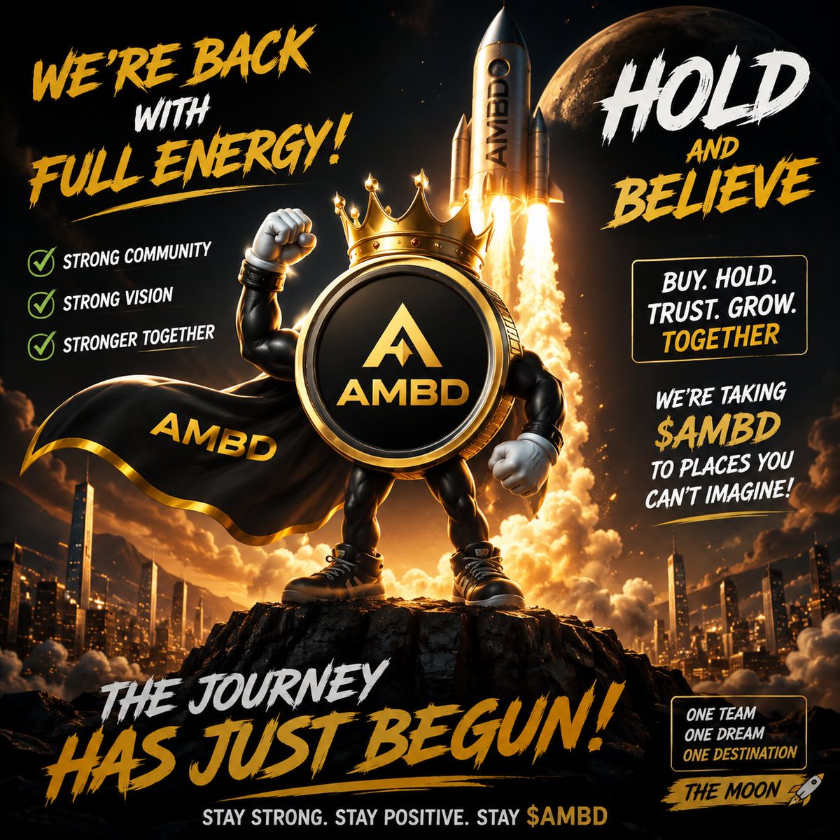AMBDCOIN's tweet photo. 🚀 $AMBD IS COMING BACK WITH INSANE ENERGY! 🔥

We’re back — stronger, more focused, and full of energy! ⚡️

If you believe in $AMBD, stay strong and HOLD 💎
We’re building the community, pushing the momentum. 🚀🌙

The comeback is just getting started… 👀🔥

$AMBD 💎 #BullRun https://t.co/35vQtfAf5U