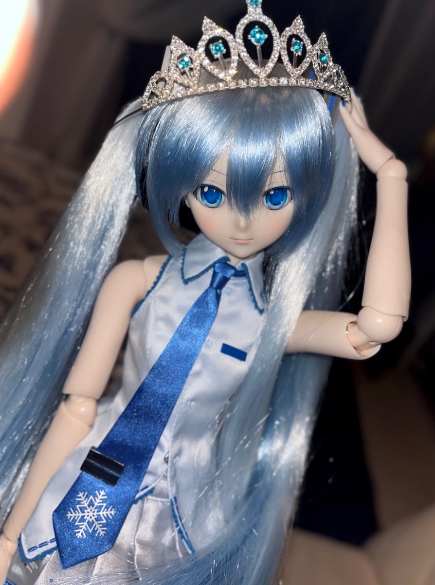 snowaoringo's tweet photo. birthday2026∩^ω^∩🎂
バースデーティアラをもらったので、代わりに雪ミクちゃんに被ってもらいました。
大変似合う👑❄️ https://t.co/plZ17NjoTn