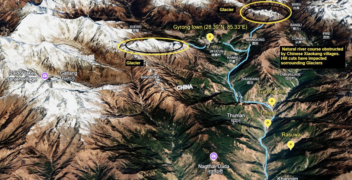justice4_tibet's tweet photo. Breaking News

An avalanche triggered by Chinese construction in high-altitude Himalayan areas caused today’s devastating flash flood.

​China’s Xiaokang settlements on fragile glacial terrain are creating annual environmental disasters on the China-Nepal border. 

Today's flood originated near Gyirong town in occupied Tibet, where hillsides were cut away for development. 

The town itself sits directly on the natural path of the Trishuli River.  

​This damage to delicate glacial ecosystems now causes recurring annual avalanches, leading to severe flash floods in Nepal that destroy property and cost lives. 

Furthermore, China intentionally placed the Gyirong port at the Rasuwa border confluence, which accelerates river velocity directly toward Nepali territory.  

​This construction strategy creates a deliberate and reckless ecological hazard. 

Nepal's Prime Minister must raise this critical issue with Beijing, as these invasive border developments inflict irreversible damage on the Himalayan ecosystem.

Pray for Nepal and Tibet people 

​#HimalayanDisaster #Gyirong #NepalFloods #Tibet #ClimateCrisis #RasuwaBorder #TrishuliRiver #SaveTheHimalayas
