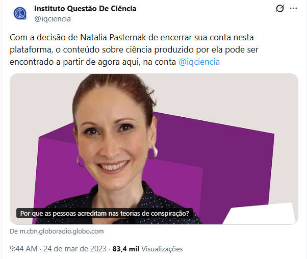 adalexgois's tweet photo. Natália Pasternak foi uma das principais defensoras públicas da vacinação no Brasil durante a pandemia: deu dezenas de entrevistas (CNN, Globo, UOL, TV Cultura etc.), participou da CPI da Covid no Senado (junho/2021), reforçou que as vacinas reduzem casos graves, hospitalizações e mortes, criticou o atraso na compra e a falta de campanhas, e disse frases como “eu quero essa vacina, eu quero que meus pais tomem essa vacina” (referindo-se à CoronaVac).

Nenhuma das entrevistas ou colunas amplamente indexadas contém uma frase do tipo “tomei a vacina”, “me vacinei”, “já tomei minha dose” ou publicação de carteirinha/foto dela sendo vacinada.

O simples: "tomei as doses da vacina contra covid 19 e aqui está a comprovação", resolveria tudo. 
Mas, o que eles fez? 
Como todos esses democratas fakes, quando questionada sobre as vacinas e outros aspectos, ela abandonou o X.