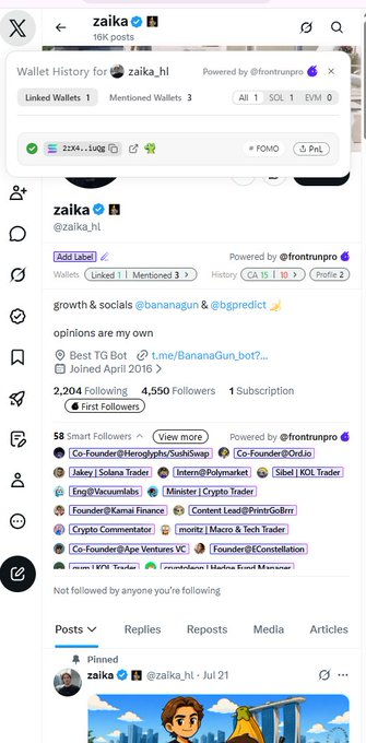 thereallianlol's tweet photo. THIS IS ZACHXBT JUST FOR FOMO

@zaika_hl
 is exposing every fomo larper on Social Media and its actually crazy.

His latest Expose was 15 Minutes ago, He is literally exposing 1 nigga per hour.

He is literally put an end to all of these 7 fig fomo traders that are just getting their pnl boosted by fomo

Sending fees to his wallet