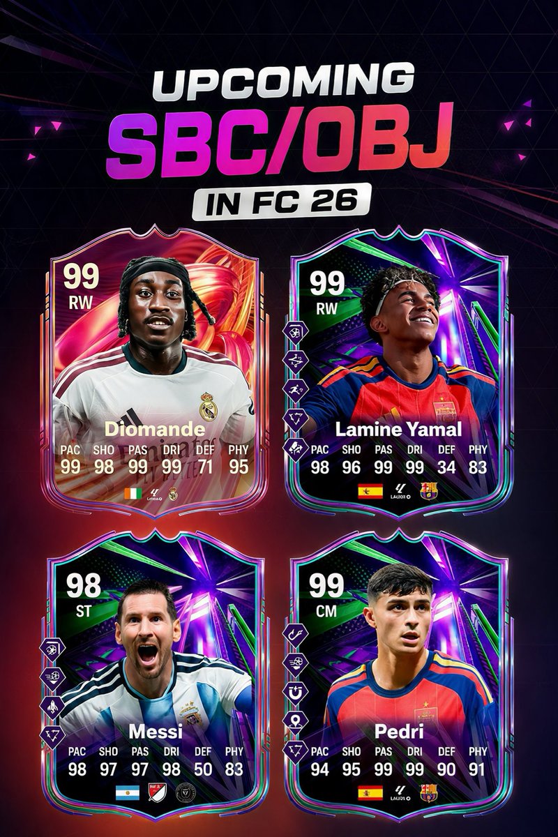 eafc_shop_'s tweet photo. 🚨UPCOMING SBC/OBJ IN FC 26 👀🔥 #FC26 https://t.co/O0L3F3usdK