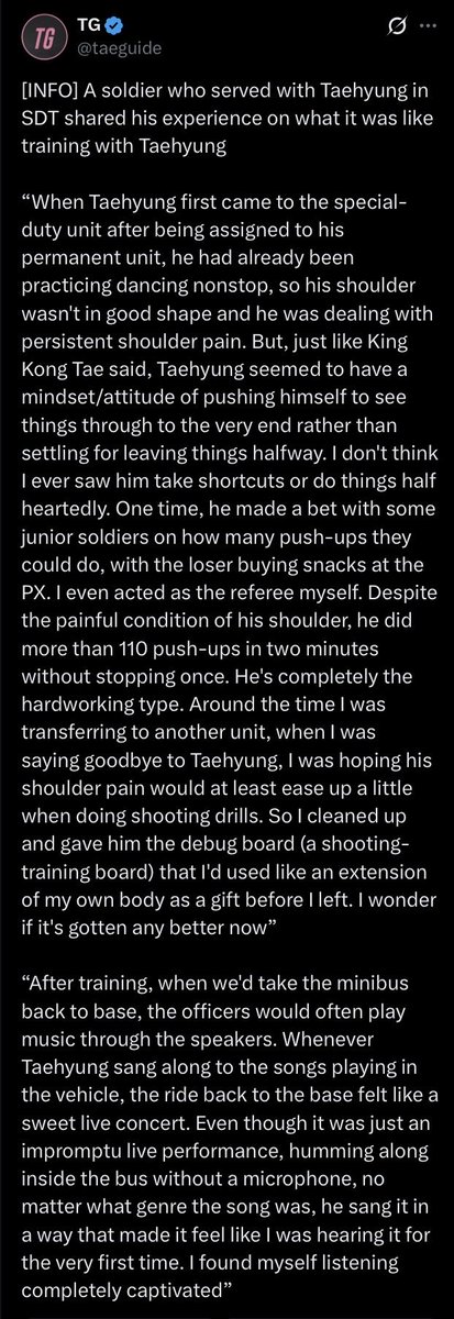 fatherhyungs's tweet photo. was rereading some of the letters taehyung received from his sdt comrades and was reminded of what a remarkable, once-in-a-lifetime human he is. every single person that he meets has been in awe of his love, passion, humility, talent, dedication and empathy. he is extraordinary. https://t.co/zs2eLKjatJ