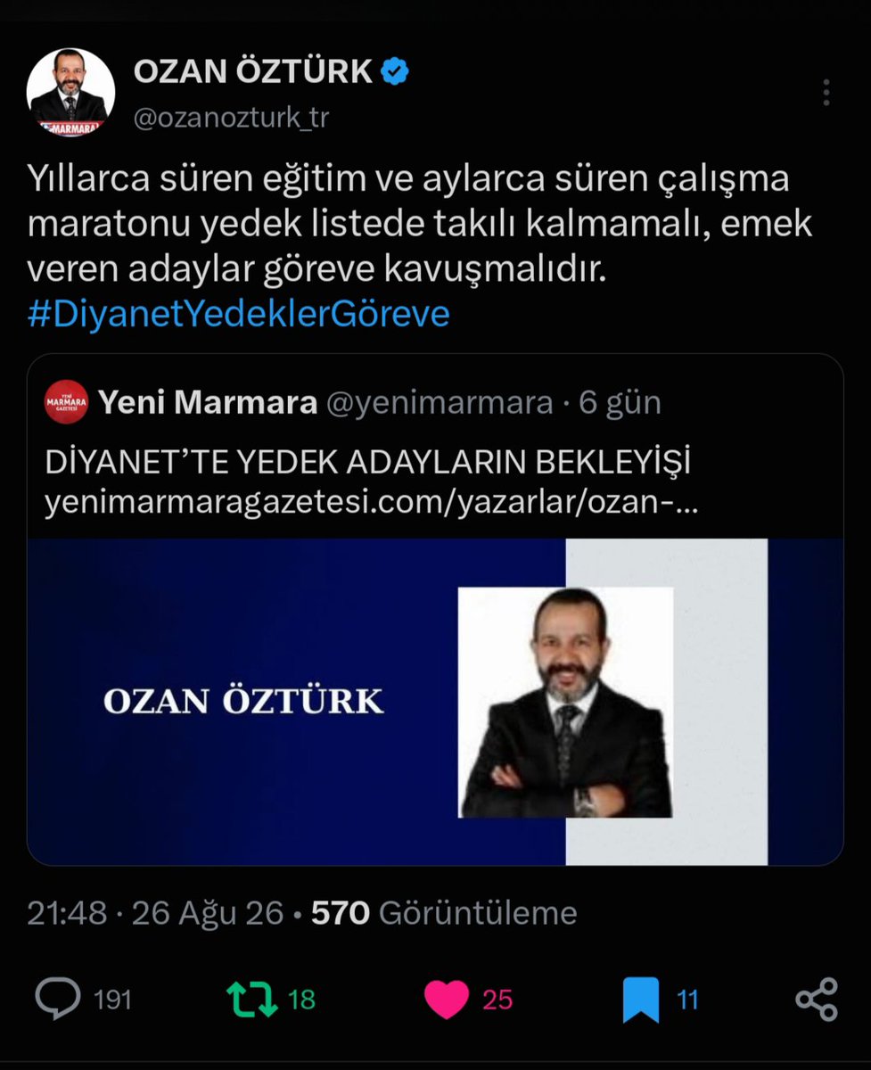 AhmetBite2's tweet photo. @ozanozturk_tr İmamlık mülakat sınavında başarılı olmamıza rağmen kontejan yetersizliğinden dolayı yedeklerde kaldık 

@RTErdogan
@DIBSafiArpagus  
@AkpartiAnkara
@MHP_Bilgi
@yasaryldrmMHP
@diyanetbasin
@dbdevletbahceli
@TBMMresmi @HMBakanligi @Diyanet_Sen  @bir_genel

#DiyanetYedeklerGöreve 4 https://t.co/0hG1ZiKOPp