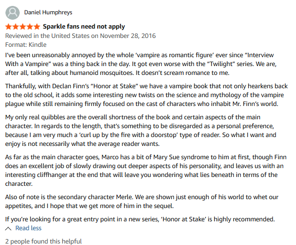 DeclanFinnBooks's tweet photo. https://t.co/iAvkGa4p1l
Heh. A book review from @NerdKing52
Ah, the good old days.
I really miss working with Silver Empire and everyone there. I really do.
#LoveAtFirstBite #BookTwitter #UrbanFantasy #ParanormalRomance
#HonorAtStake #WritingCommunity #IndieAuthor #Horror
#LoveAtFirstBite #BookTok #CatholicFiction #FaithAndFirepower
#TheNeckRomancer #BookRecommendations #CleanParanormalRomance
#MarcoAndAmanda #AmReading #BookLovers #VaticanNinjas