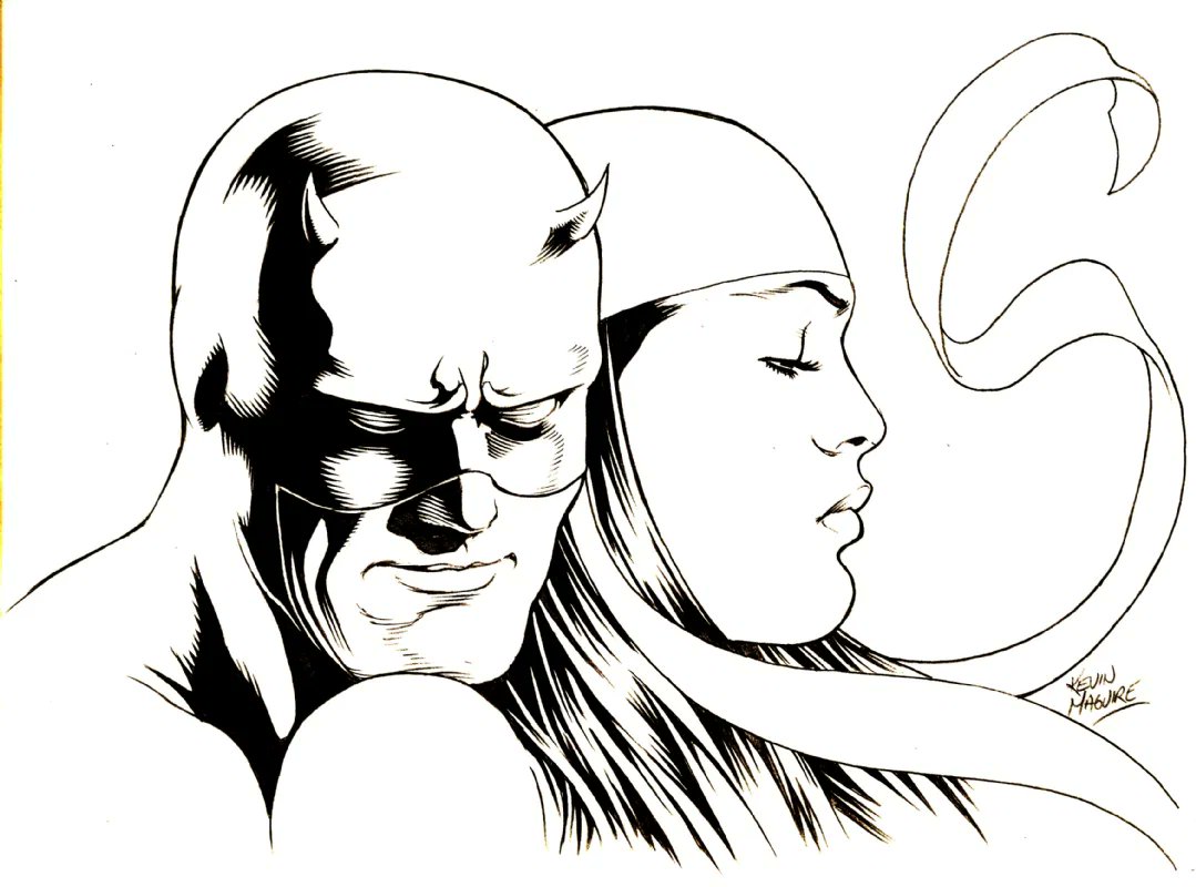 iamluke85's tweet photo. #daredevil &amp; #elektra artwork by #kevinmaguire https://t.co/0Mf6MRF1io