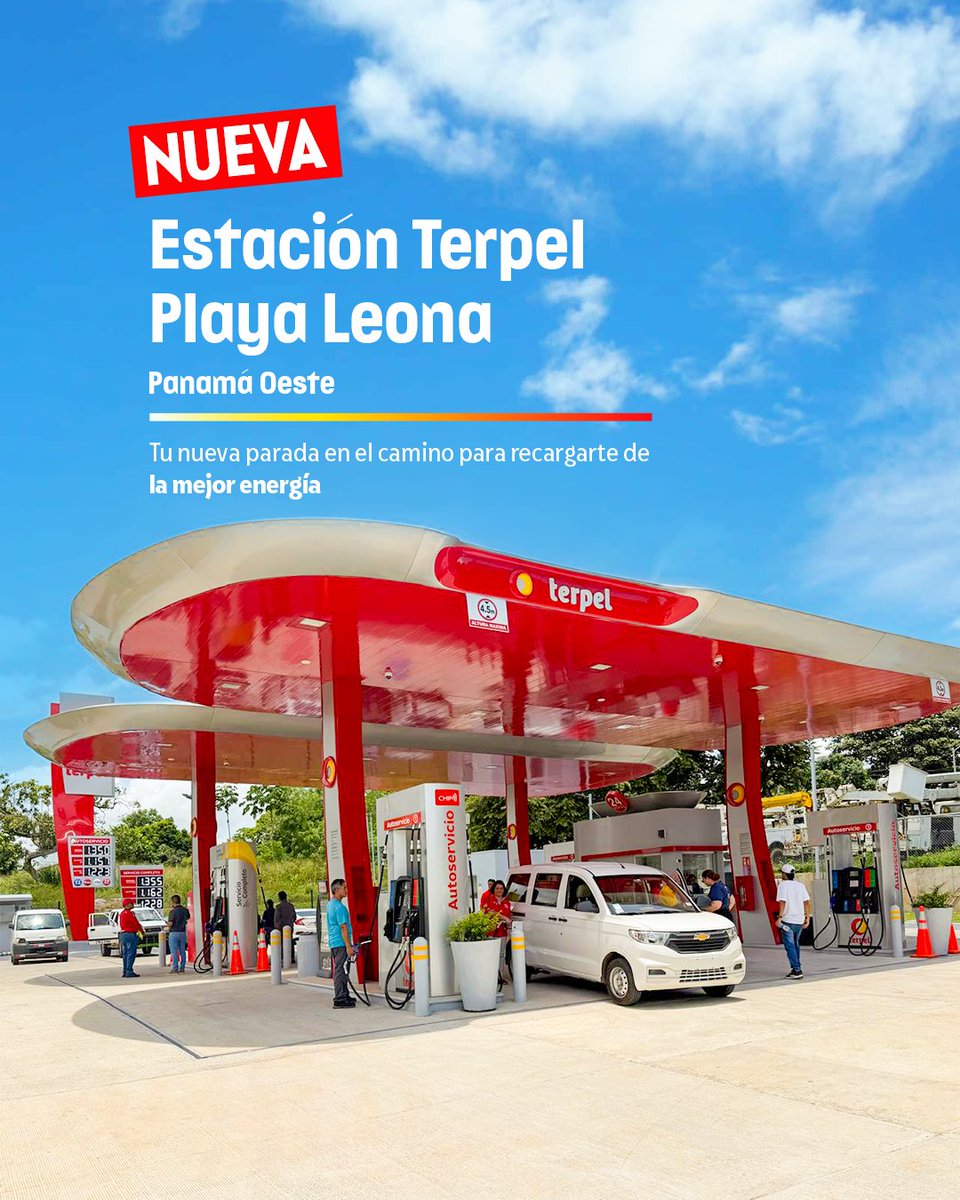 terpelpanama's tweet photo. Continuamos creciendo para seguir a tu servicio en cada rincón del país 🤩. Te invitamos a conocer la NUEVA Estación Terpel Playa Leona: Panamá Oeste, corregimiento de Playa Leona, calle vía hacia La Mitra, tu nueva #ParadaOficial para cargar de energía tu vehículo ⛽
⛽ Servicio Completo y Autoservicio
🌟 Friend Terpel
🚚 Flotas Terpel (Tarjeta y ControlChip)
🌞 Servicio 24 horas
🚻 Baños limpios